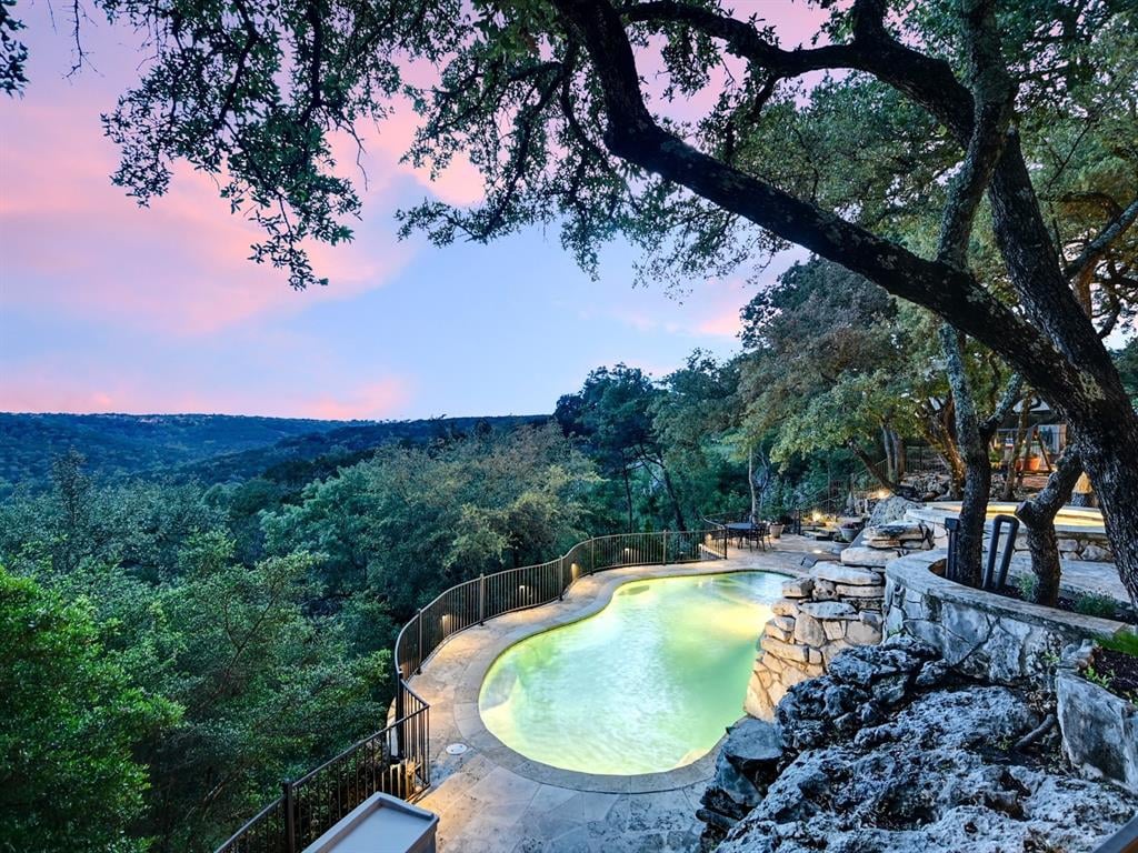 View 9601 Bell Mountain Dr in Long Canyon 9601 Bell Mountain Dr - front exterior - Luxury home in Long Canyon, Austin, TX