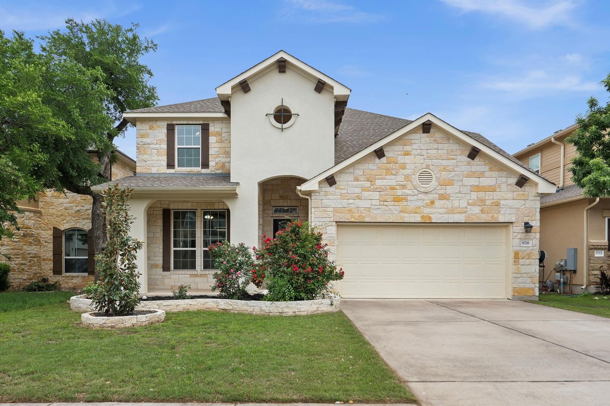 View 9716 Ivalenes Hope DR in Pearson Place Sec 2 9716 Ivalenes Hope DR - front exterior - Luxury home in Pearson Place Sec 2, Austin, TX