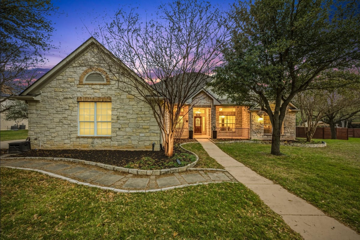 View 9720 Anchusa Trl in The Oaks at Hill Country Estates 9720 Anchusa Trl - front exterior - Luxury home in The Oaks at Hill Country Estates, Austin, TX