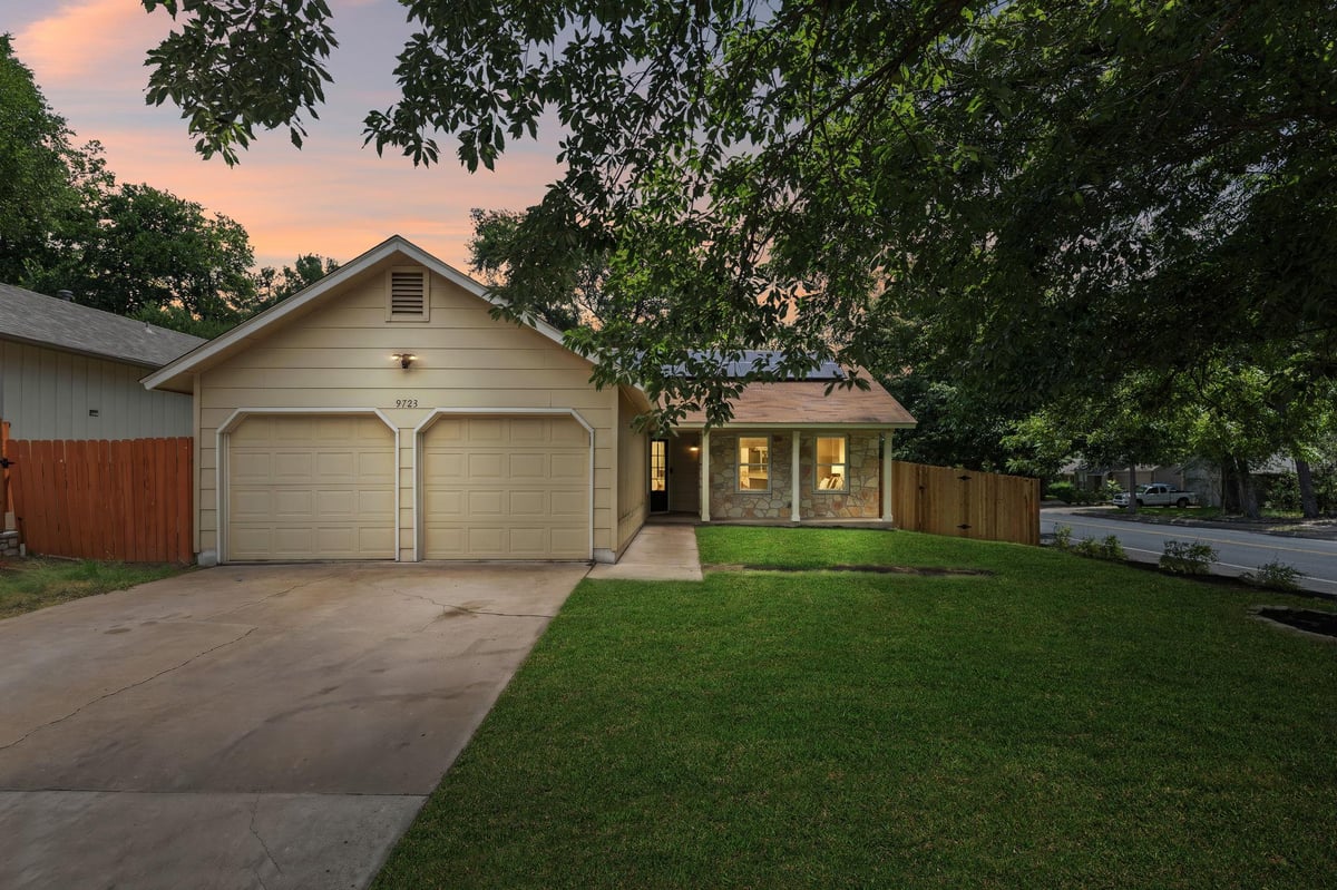 9723 Moorberry ST - front exterior - Luxury home in Anderson Mill Village, Austin, TX