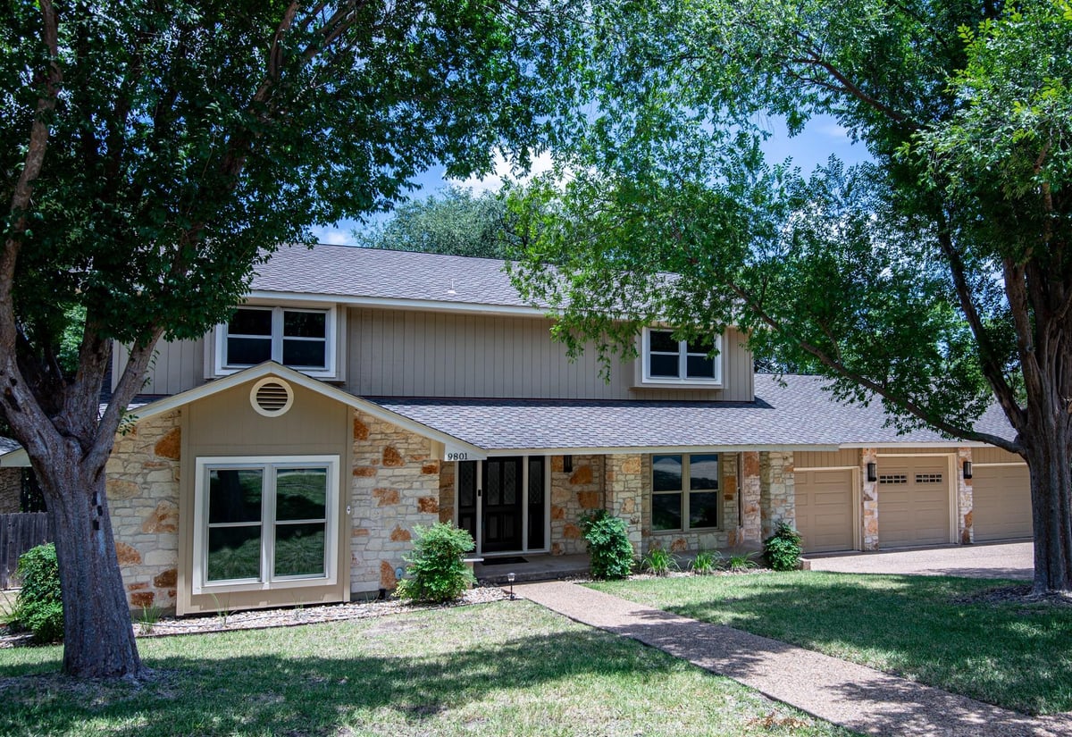 View 9801 Talleyran DR in Northwest Balcones Amd 9801 Talleyran DR - front exterior - Luxury home in Northwest Balcones Amd, Austin, TX