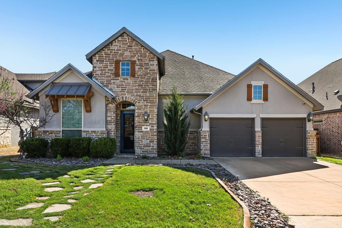 View 988 Carriage Loop Loop in SETTLEMENT AT GRUENE 988 Carriage Loop Loop - front exterior - Luxury home in SETTLEMENT AT GRUENE, New Braunfels, TX