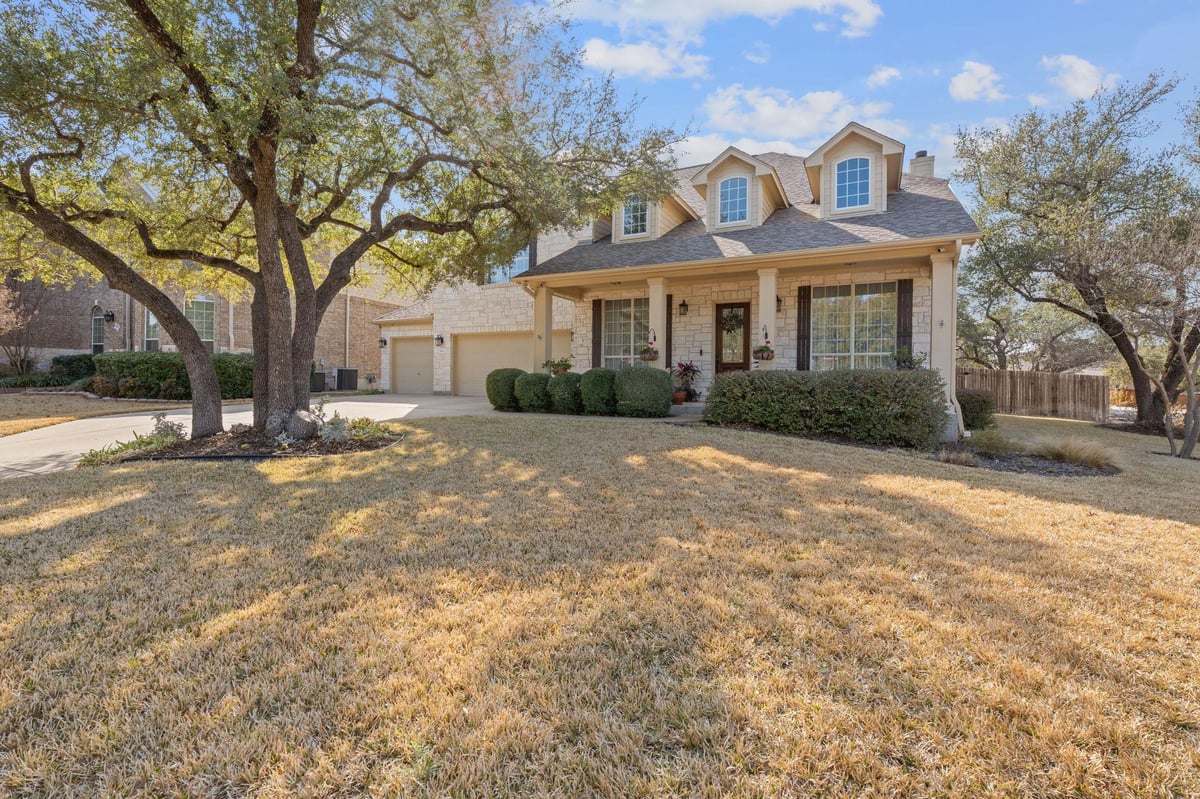 View 9916 Royal New Kent DR in Avery Brookside Ph 01 9916 Royal New Kent DR - front exterior - Luxury home in Avery Brookside Ph 01, Austin, TX