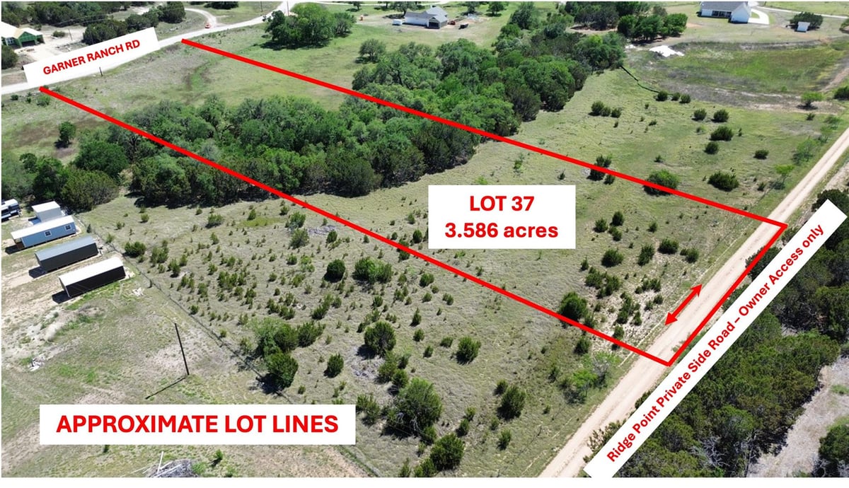 View Lot 37 Garner Ranch Rd in Ridge Point Estates Lot 37 Garner Ranch Rd - front exterior - Luxury lot in Ridge Point Estates, Bertram, TX
