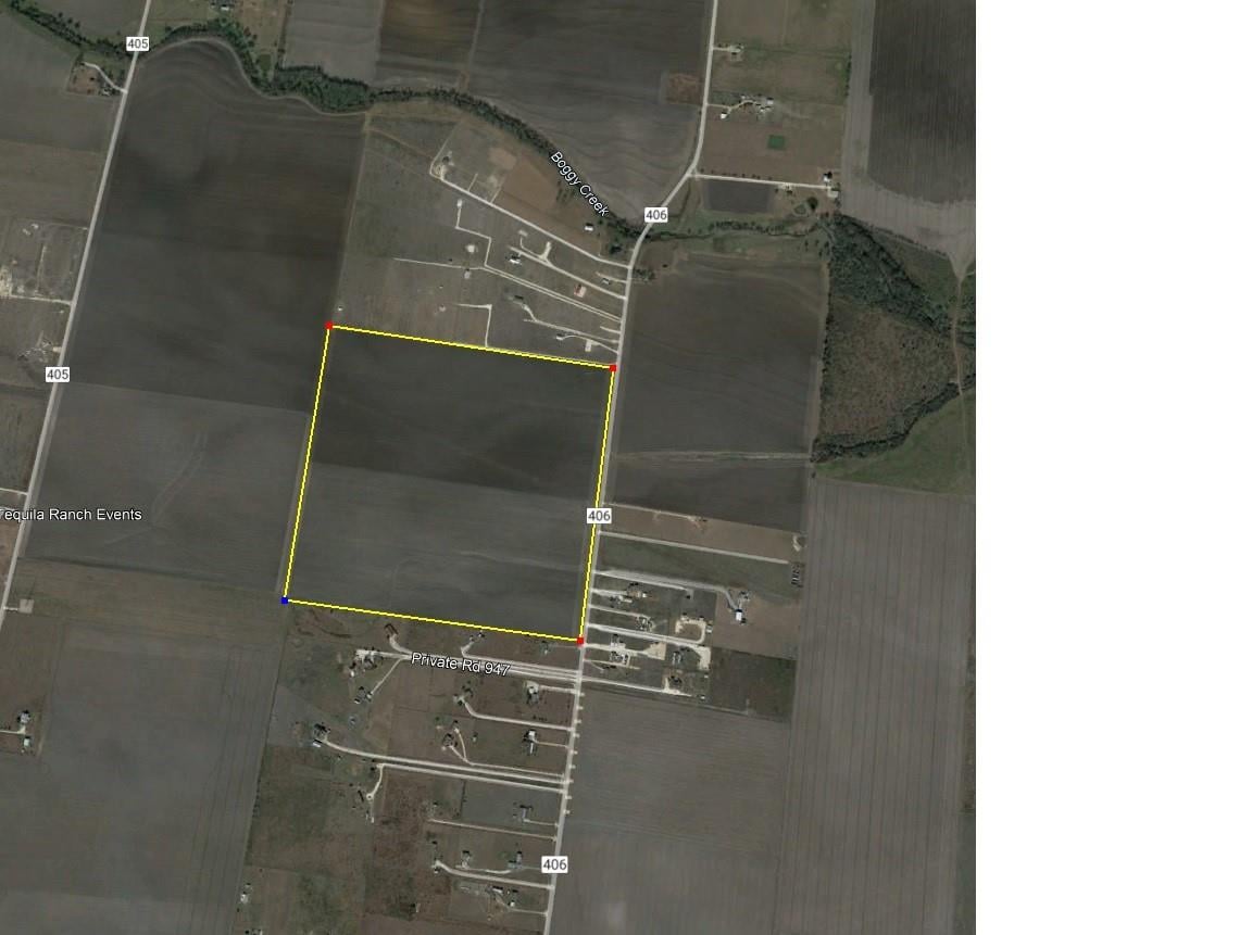 View Tbd Cr 406 in Taylor Tbd Cr 406 - aerial view with satellite parcel boundary map - Luxury home in Taylor, Taylor, TX