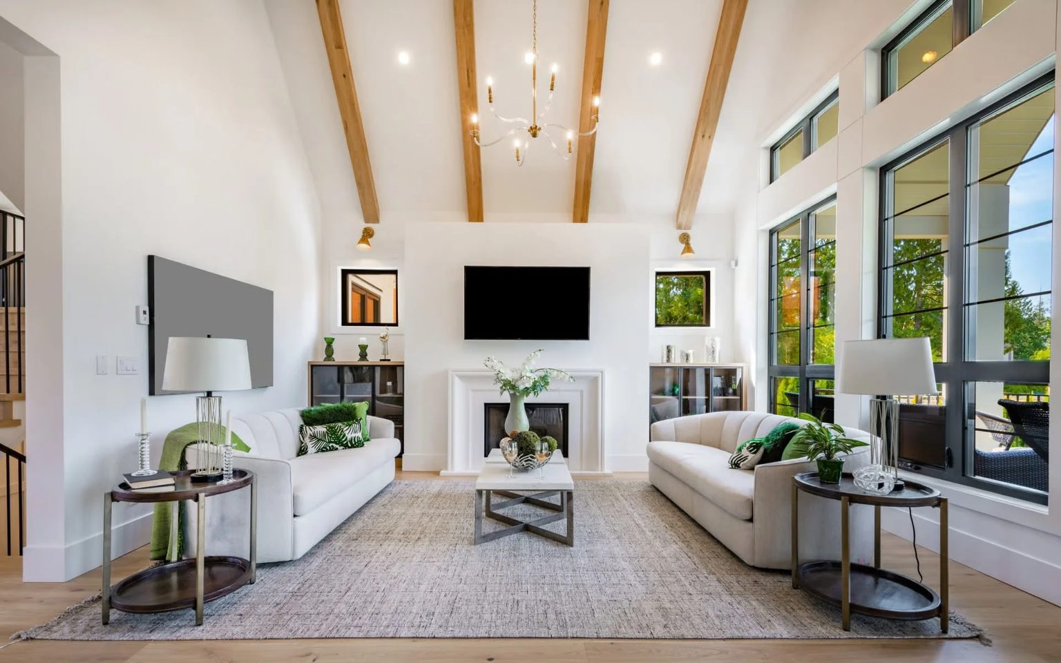 Elegant staged Austin luxury home interior prepared for sale