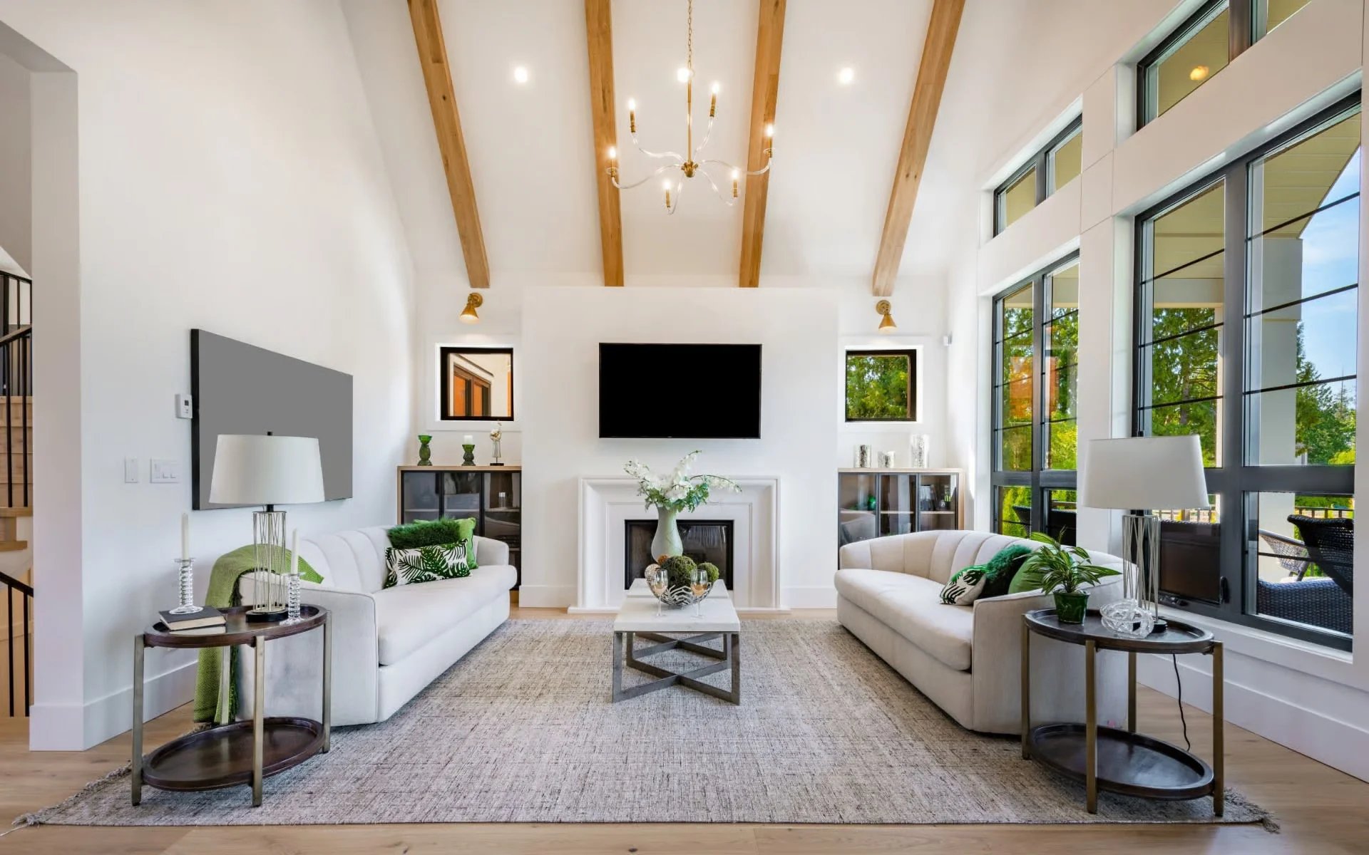 Elegant staged Austin luxury home interior prepared for sale
