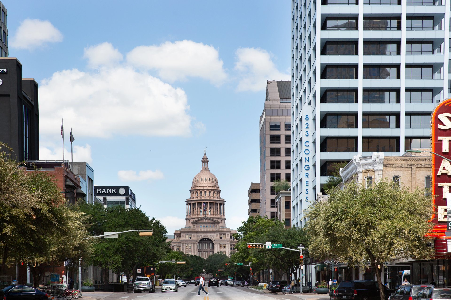 Congress Avenue and downtown Austin near Austin City Lofts