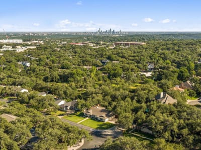 Aerial view with Northwest Hills school access at 4011 Greystone Dr - 4 bed 3 bath home