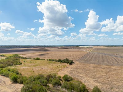 Aerial view with large agricultural tract at 000 Wells Ln - N/A, Manor, TX