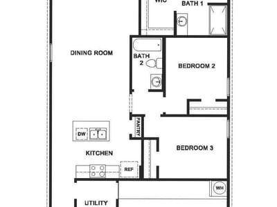 Living area at 1003 Firewheel DR - 3 bed 2 bath home