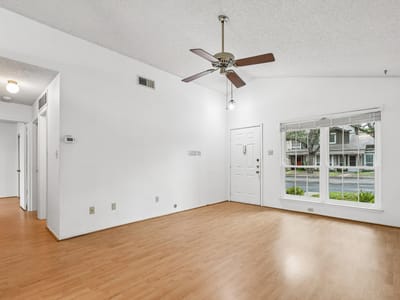 Living area at 1015 E Yager LN Unit #2 - 2 bed 2 bath home