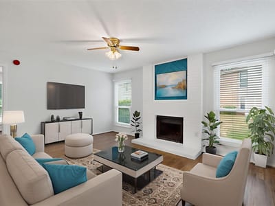 Living area at 10616 Mellow Meadows Dr Unit #9D - 2 bed 2 bath home