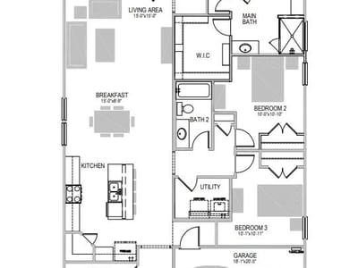 Living area at 10906 Mystic Timber DR - 3 bed 2 bath home