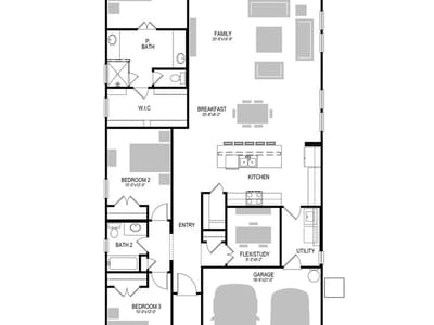 Living area at 11004 Mystic Timber DR - 3 bed 2 bath home