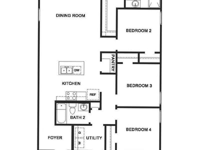 Living area at 1102 Firewheel DR - 4 bed 2 bath home