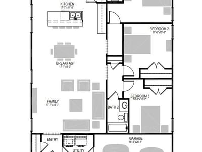 Living area at 111 Melrose ST - 3 bed 2 bath home
