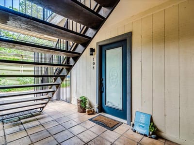 Primary bedroom at 1111 W 10th ST Unit #104 - 1 bed 1 bath home