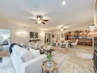 Living area at 1115 W 7th St Unit #106 - 2 bed 2 bath home