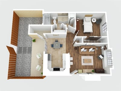 Living area at 11901 Swearingen DR Unit #125 - 1 bed 1 bath home