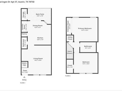 Living area at 11901 Swearingen DR Unit #37 - 2 bed 1 bath home