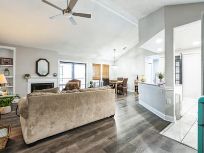Primary bedroom at 1202 Thorpe Ln Unit #406D - 2 bed 2 bath home