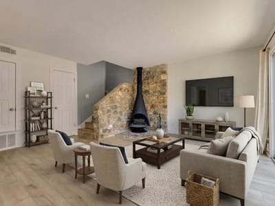 Living area at 1208 Hollow Creek Unit #105 - 2 bed 1 bath home