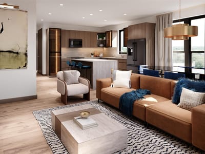 Living area at 1302 W 2nd St  #A 313E - 2 bed 2 bath home