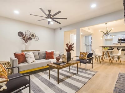 Living area at 1308 Matthews LN Unit #A - 2 bed 1 bath home