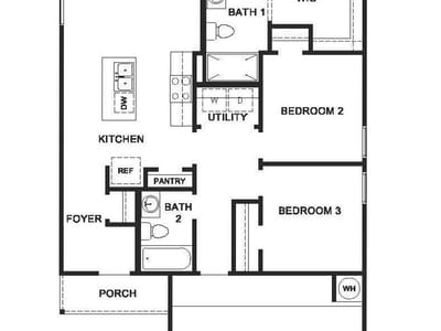 Living area at 132 Wyatt WAY - 3 bed 2 bath home