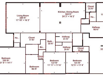 Living area at 1404 Rimstone Dr - 4 bed 2 bath home