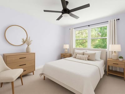 Primary bedroom at 1511 Camp Craft Rd Unit #D - 2 bed 1 bath home