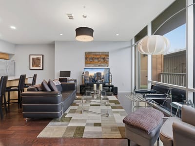 Living area at 1600 Barton Springs Rd Unit #1106 - 1 bed 1 bath home