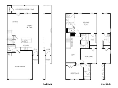 Living area at 165 Calcite Rd Unit #3 - 3 bed 2 bath home