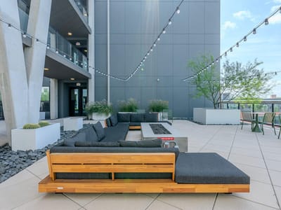 Living area at 1701 Simond Ave Unit #201 - 1 bed 1 bath home