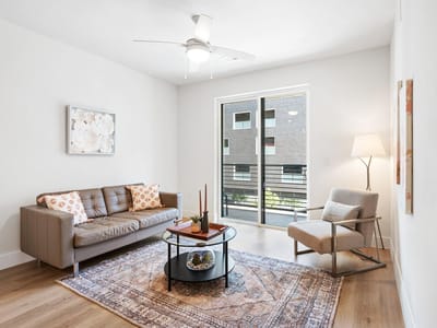 Primary bedroom at 1701 Simond Ave Unit #201 - 1 bed 1 bath home