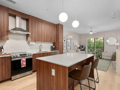 Living area at 1701 Simond Ave Unit #215 - 1 bed 1 bath home