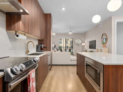Kitchen at 1701 Simond Ave Unit #215 - 1 bed 1 bath home