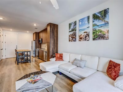 Kitchen at 1701 Simond Ave Unit #301 - 1 bed 1 bath home