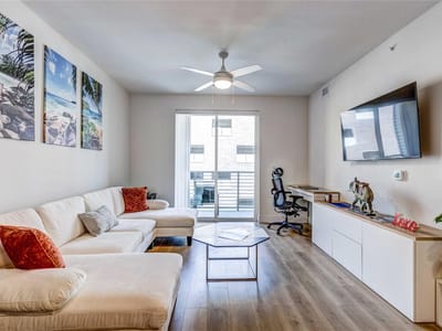 Primary bedroom at 1701 Simond Ave Unit #301 - 1 bed 1 bath home