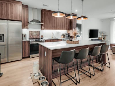 Primary bedroom at 1701 Simond Ave Unit #304 - 2 bed 2 bath home