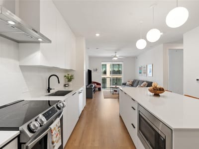 Living area at 1701 Simond Ave Unit #305 - 2 bed 2 bath home