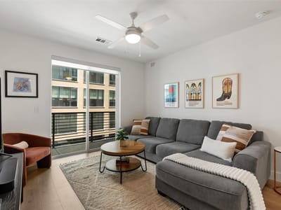 Primary bedroom at 1701 Simond Ave Unit #305 - 2 bed 2 bath home