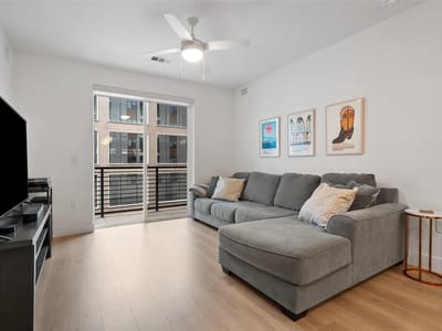 Primary bedroom at 1701 Simond Ave Unit #305 - 2 bed 2 bath home