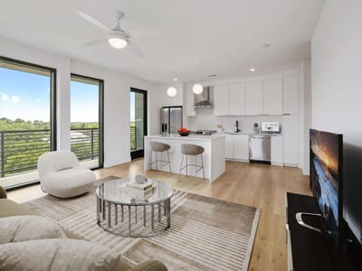 Living area at 1701 Simond Ave Unit #327 - 3 bed 2 bath home