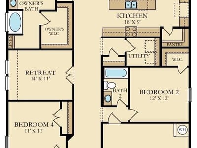 Living area at 1721  Four Waters Loop - 4 bed 3 bath home