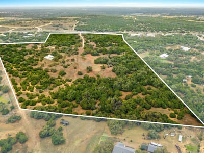 Aerial view - 1800 E 290 Hwy Aerial view with annotated aerial boundary at 1800 E 290 Hwy - Dripping Springs, TX