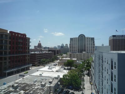 Primary bedroom at 1800 Lavaca St Unit #A806 - 2 bed 1 bath home