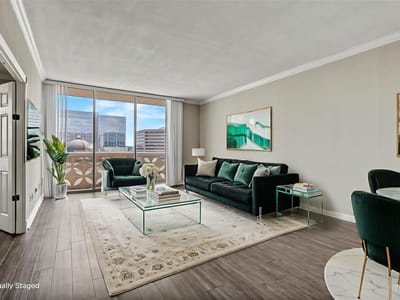 Primary bedroom at 1801 Lavaca St Unit #5F - 2 bed 2 bath home