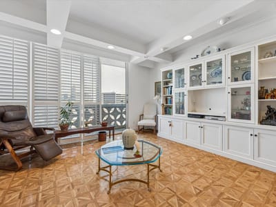 Living area at 1801 Lavaca St Unit #6E - 2 bed 2 bath home